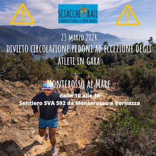 Sciacchetrail: chiusura sentieri Comune di Monterosso