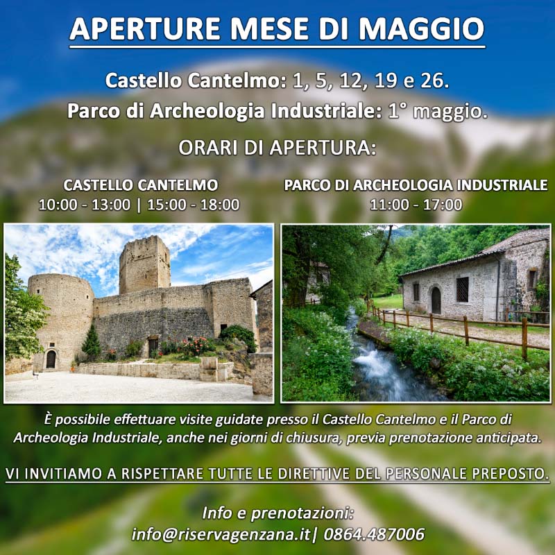 Aperture Castello Cantelmo e Parco di Archeologia Industriale maggio 2024