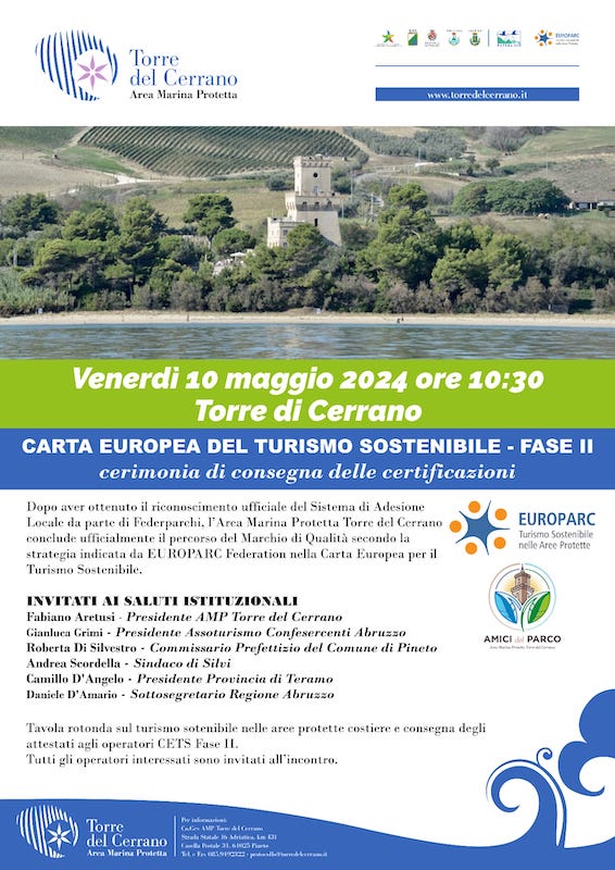 AMP Torre del Cerrano, consegna certificazioni della CETS Fase 2