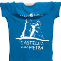 Maglietta di cotone da donna colore azzurro Castello della Pietra