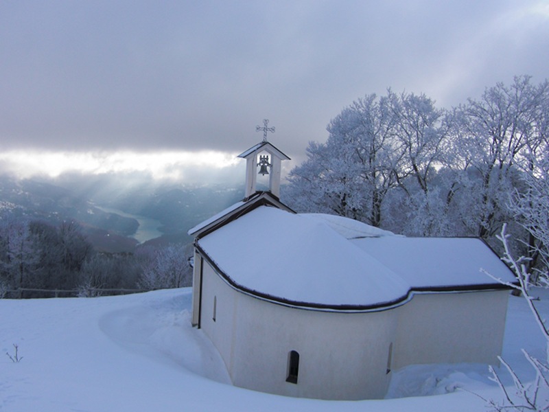 Snow-clad St Peter Chapel