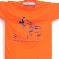 T-Shirt Lupo junior, arancione con stampa blu