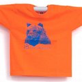 T-Shirt Orso junior, arancione con stampa blu