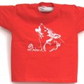 T-Shirt Lupo junior, rossa con stampa bianca