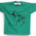 T-Shirt Wolf junior, green with black print
