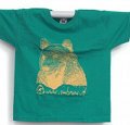 T-Shirt Orso junior, verde con stampa giallo