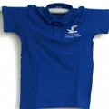 Children's polo t-shirt, royal blue, with embroidered National Park's seagull.