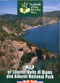 Map of Cilento, Vallo di Diano and Alburni National Park