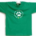 Green T-shirt with wolf's paw print