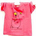Fuchsia t-shirt for children, subjet groundhog