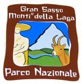 Autocollant sur un fond marron du Parc National Gran Sasso et Monti della Laga
