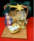 Christmas Crib in Castelli Ceramics with Cardboard Box