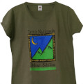 Woman Khaki Green T-Shirt Monti Sibillini National Park