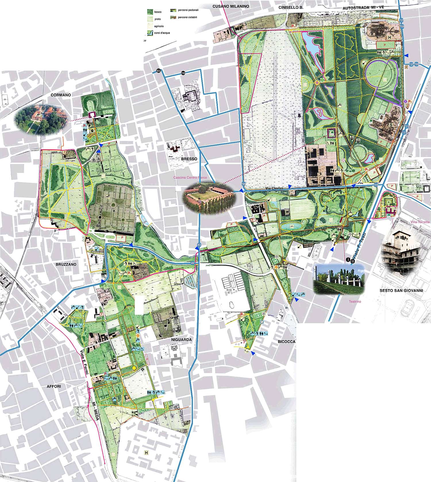 Parco Nord Milano: Mappa di dettaglio