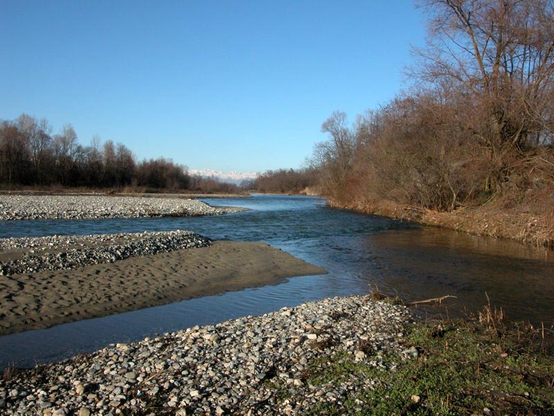 Zusammenfluss des Flusses Bronda