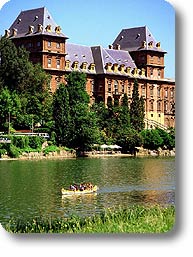 The river Po and the Castle of Valentino in Turin