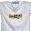 White T-Shirt with Fish Drawing