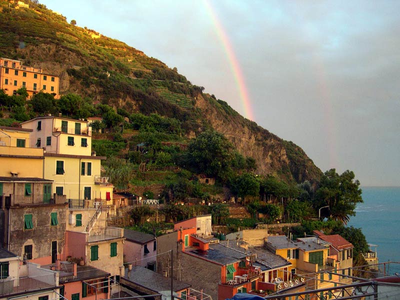 Rainbow on Riomaggiore