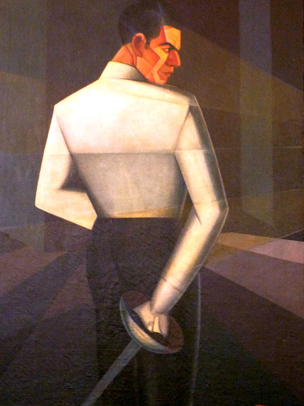 Pippo Rizzo, Lo schermitore Salafia, 1928, olio su tela