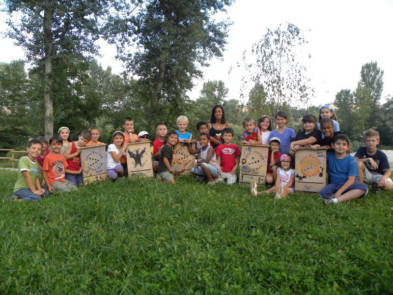 The small participants of the workshop with their Bat Boxes