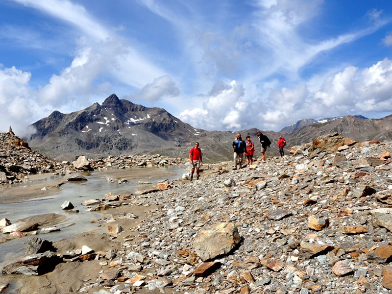 Escursione al ghiacciaio della Sforzellina. Valle di Gavia
