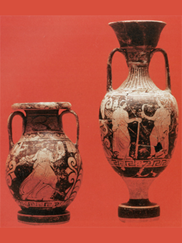 Montemurro (PZ), localita' Fosso Concetta - Gracalicchio: vasi figurati dalla tomba 9 della necropoli lucana