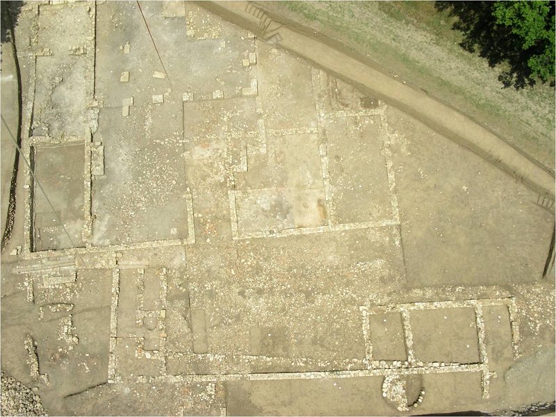 Foto dall'alto della villa romana di Barricelle