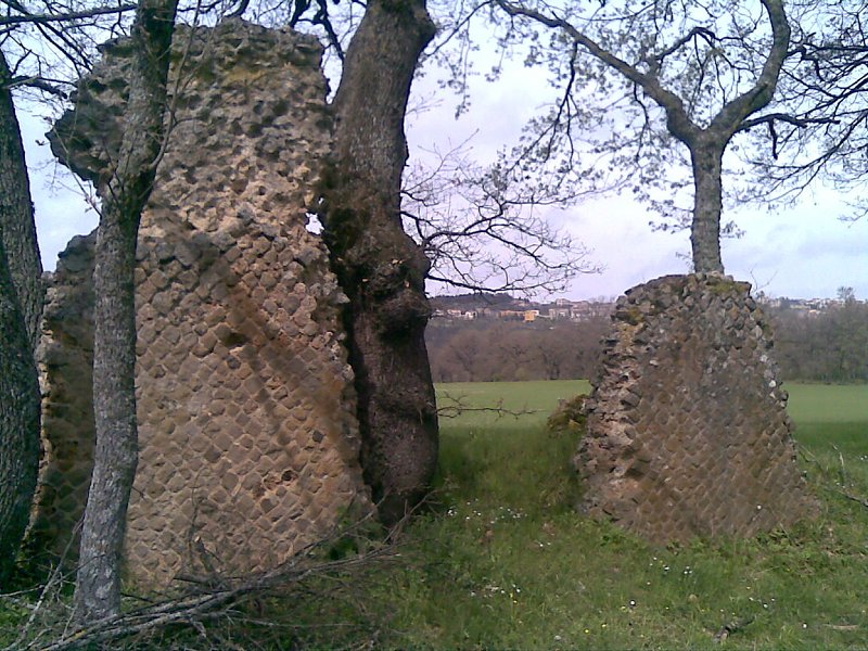Rests of the arches of the Roman aqueduct, in the countryside of Grumentum