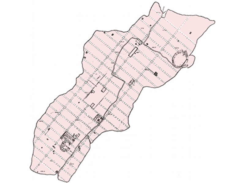 Urban plan of the town of Grumentum, with the main monuments