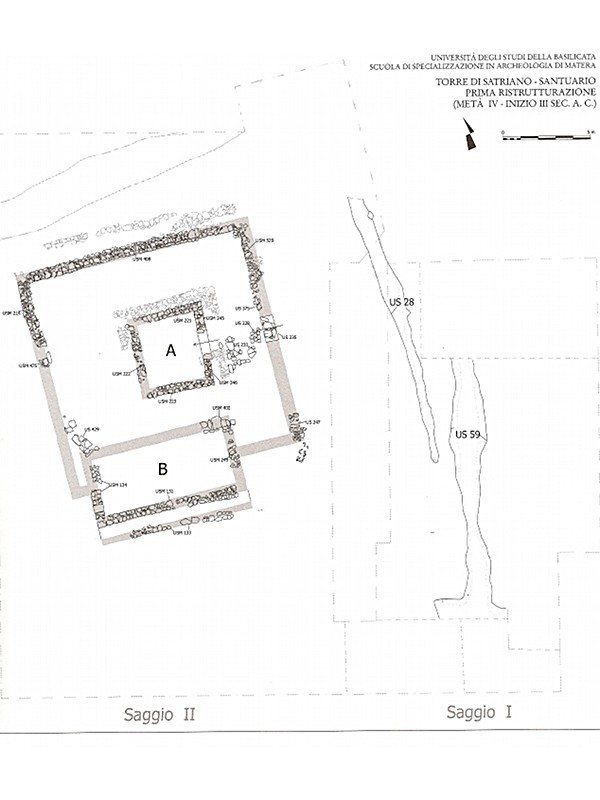 Planimetria di scavo del santuario lucano