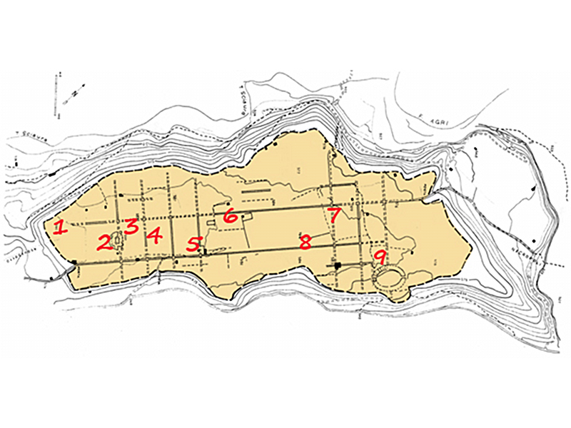 Planimetry of the town of Grumentum