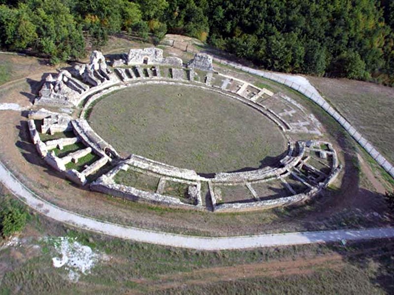 The Roman amphitheater of Grumentum seen from above