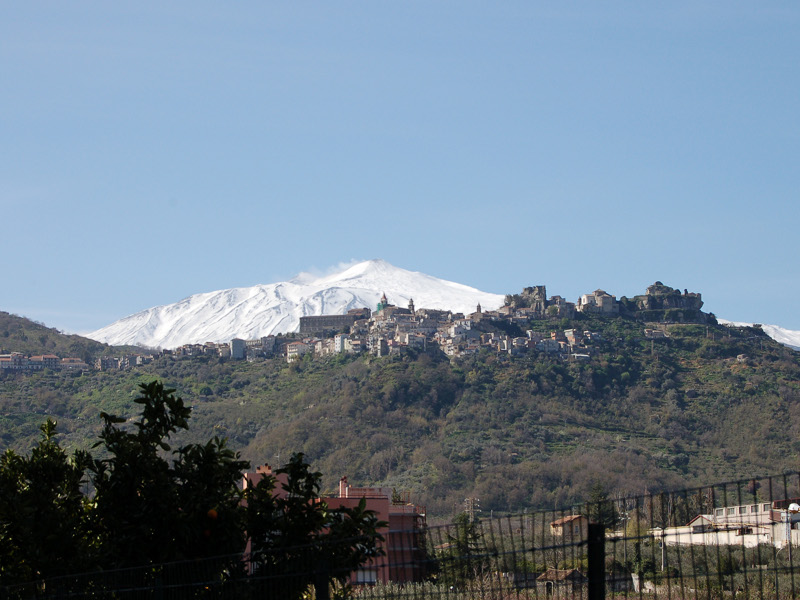 Etna and Castiglione di Sicilia seen from the Trail Le Gurne dell'Alcantara