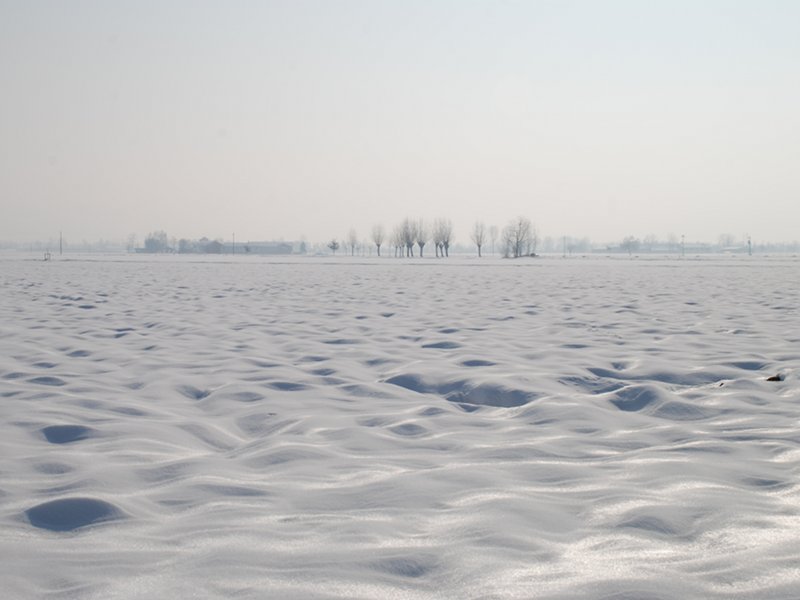 Schnee in Saluzzo und Umgebungen