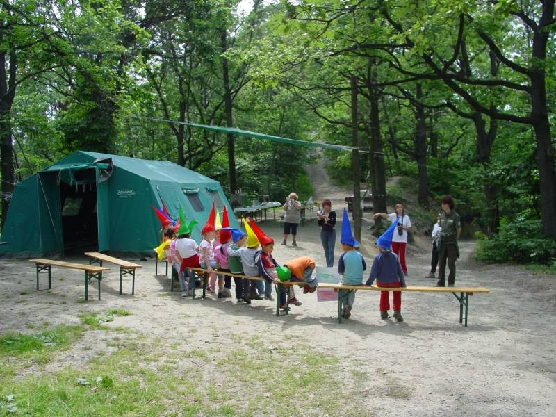 The tent where the Young Park Keepers sleep