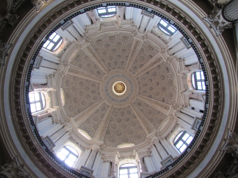 Inside of the dome in the Church of Superga