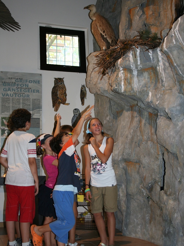 Bambini presso il centro visite della riserva
