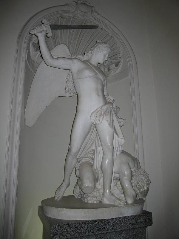 One of the statues in the Royal vaults in Superga