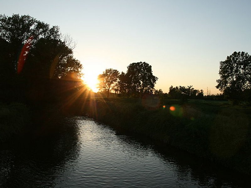 The river Olona at sunset in Parabiago
