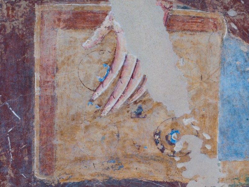 Dettaglio di affresco nell'Abbazia di S. Maria di Pulcherada