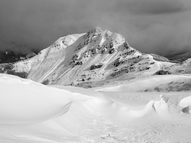 Il Monte Torricella coperto di neve