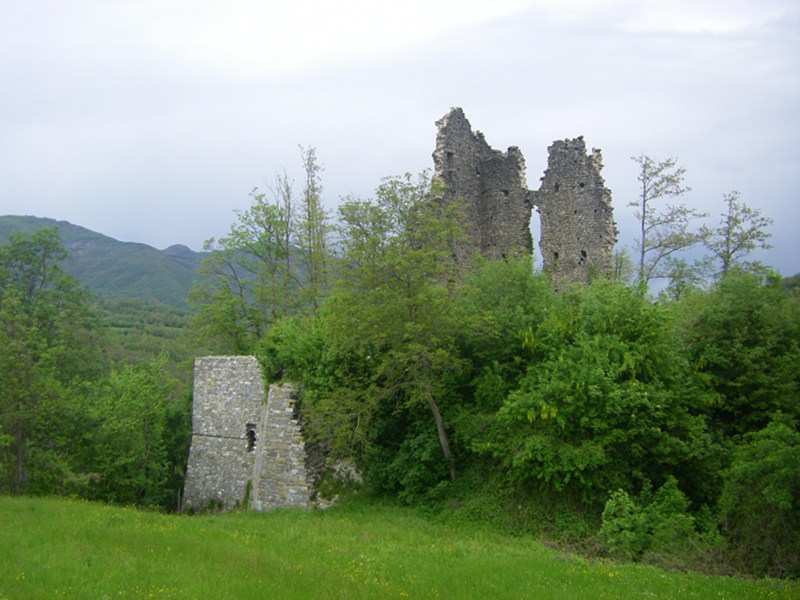 The ruins of the Rossi Castle in Bosco di Corniglio