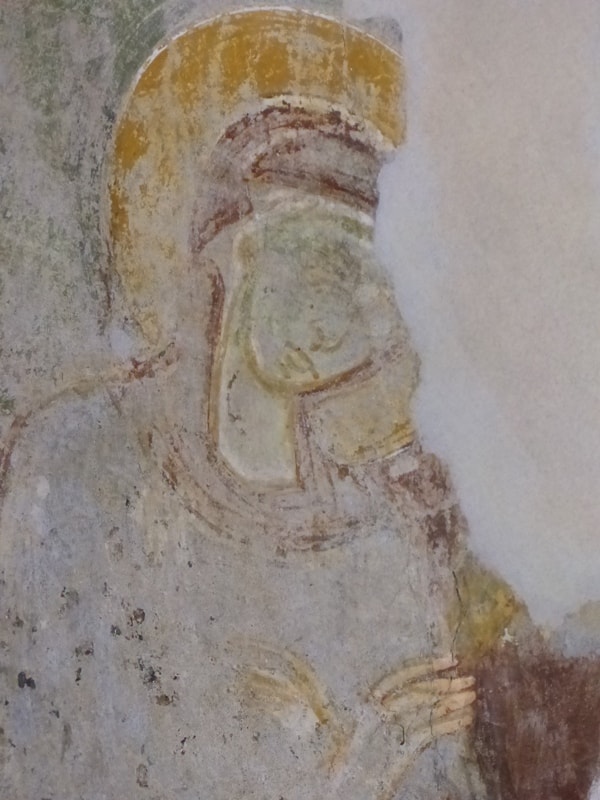 Dettaglio dell'affresco absidale dell'abbazia di Pulcherada