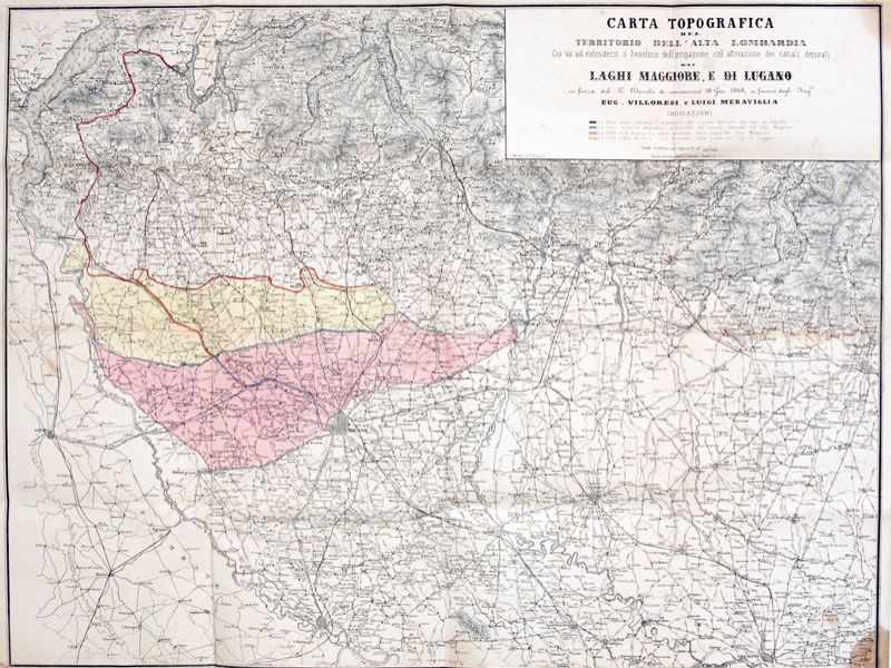 mappa della concessione idraulica di Eugenio Villoresi