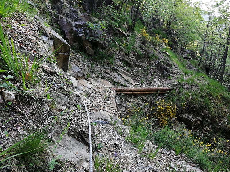 Sécurisation d'un tronçon de sentier à Val Gabbio