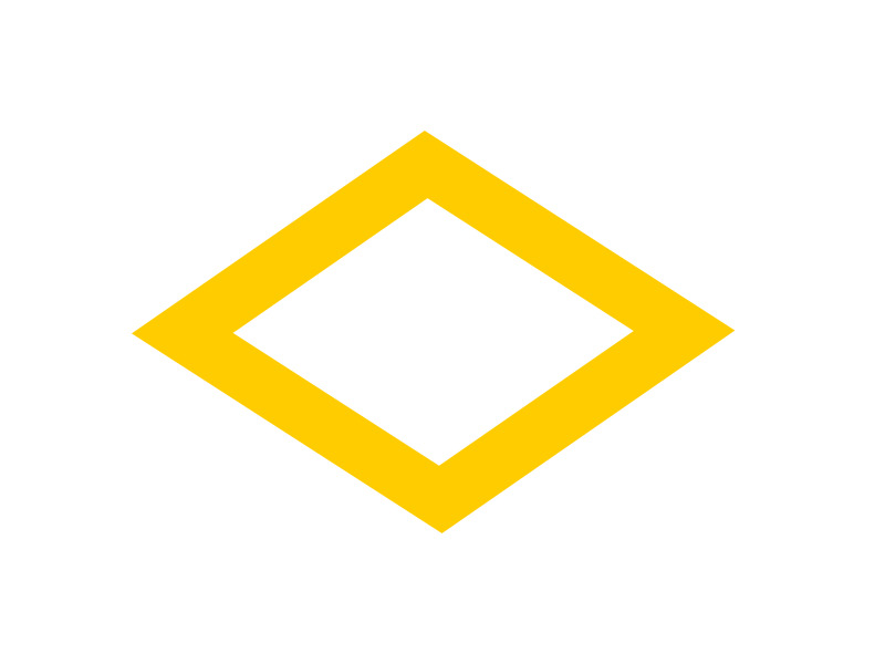 Trail marker: Vara Inferiore - Monte Rama (empty yellow rhombus)