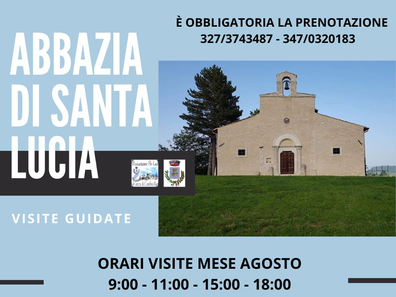 Abbazia di Santa Lucia, orari visite mese di agosto