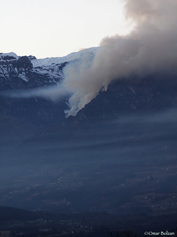Incendio sul monte san Mauro