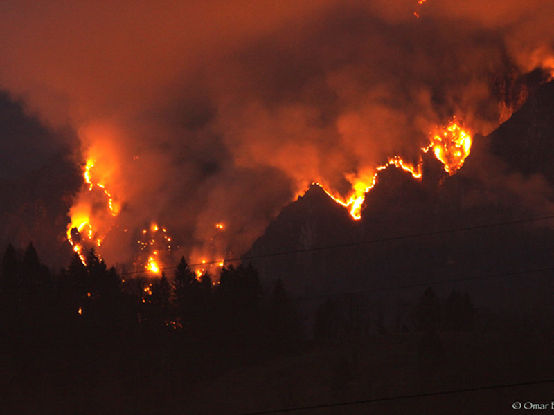 Incendio sul monte san Mauro